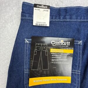 Carhartt Work Dungaree Denim Jeans Mens‎ 31x30 B13 DST Darkstone NWT NOS